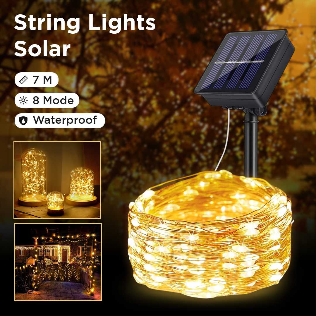 Jual OKAL Lampu Hias String Lights Tumblr Solar Panel IP65 50