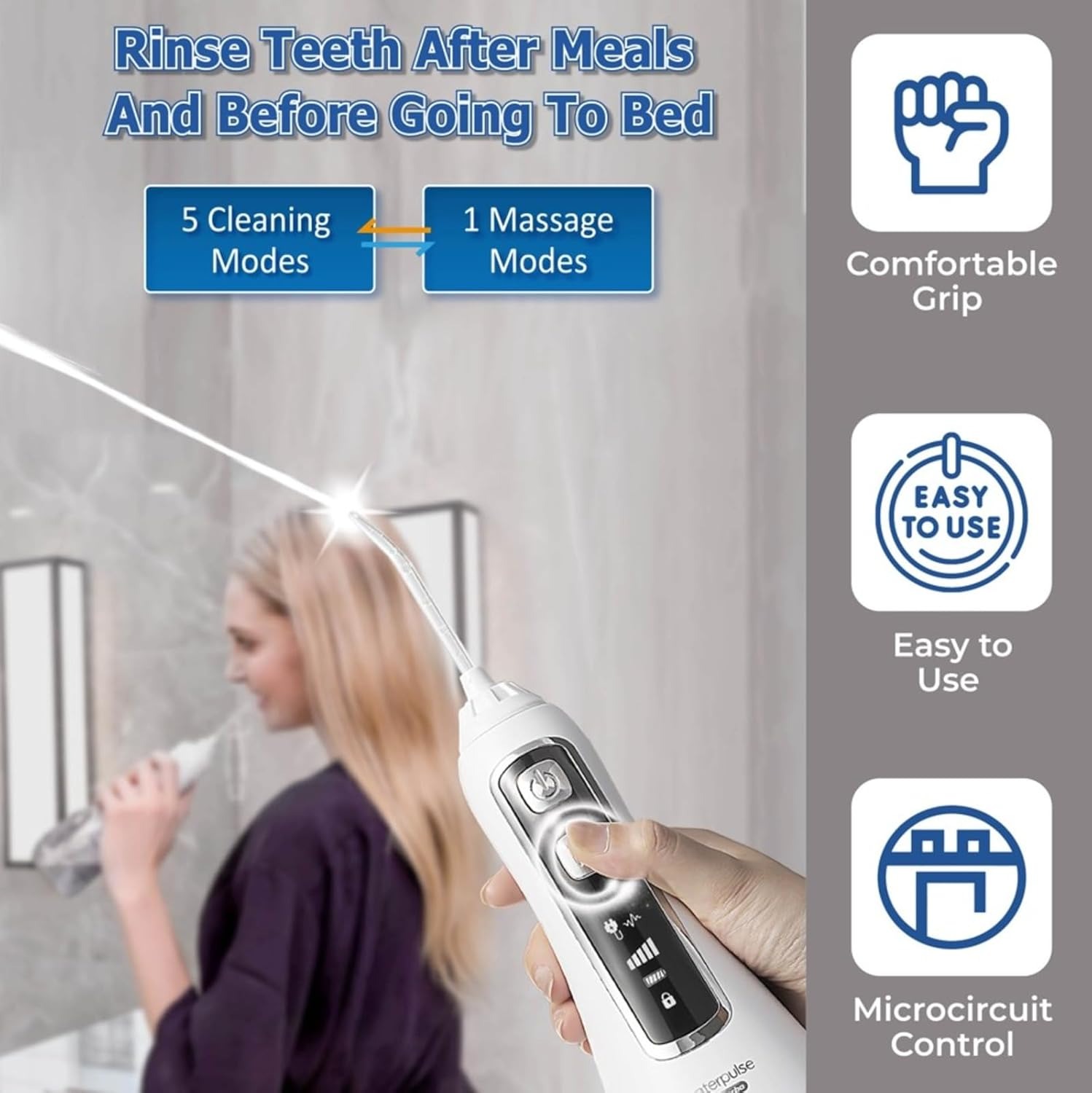 Waterpulse Dental Flosser Semprot Pembersih Gigi 5 Mode 320ml - V580