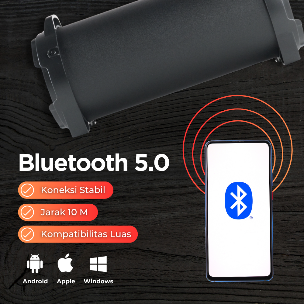 Smalody Outdoor Portable Bluetooth Speaker Boombox with Strap - SL-10