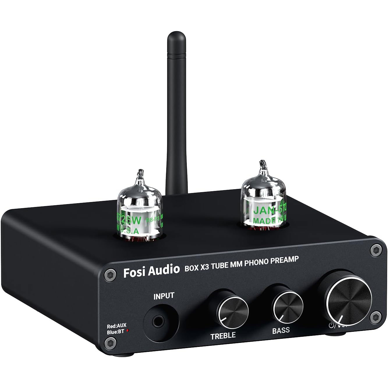 Fosi Audio Preamplifier Bluetooth Phonograph 5654 with Vacuum Tube - Box X3