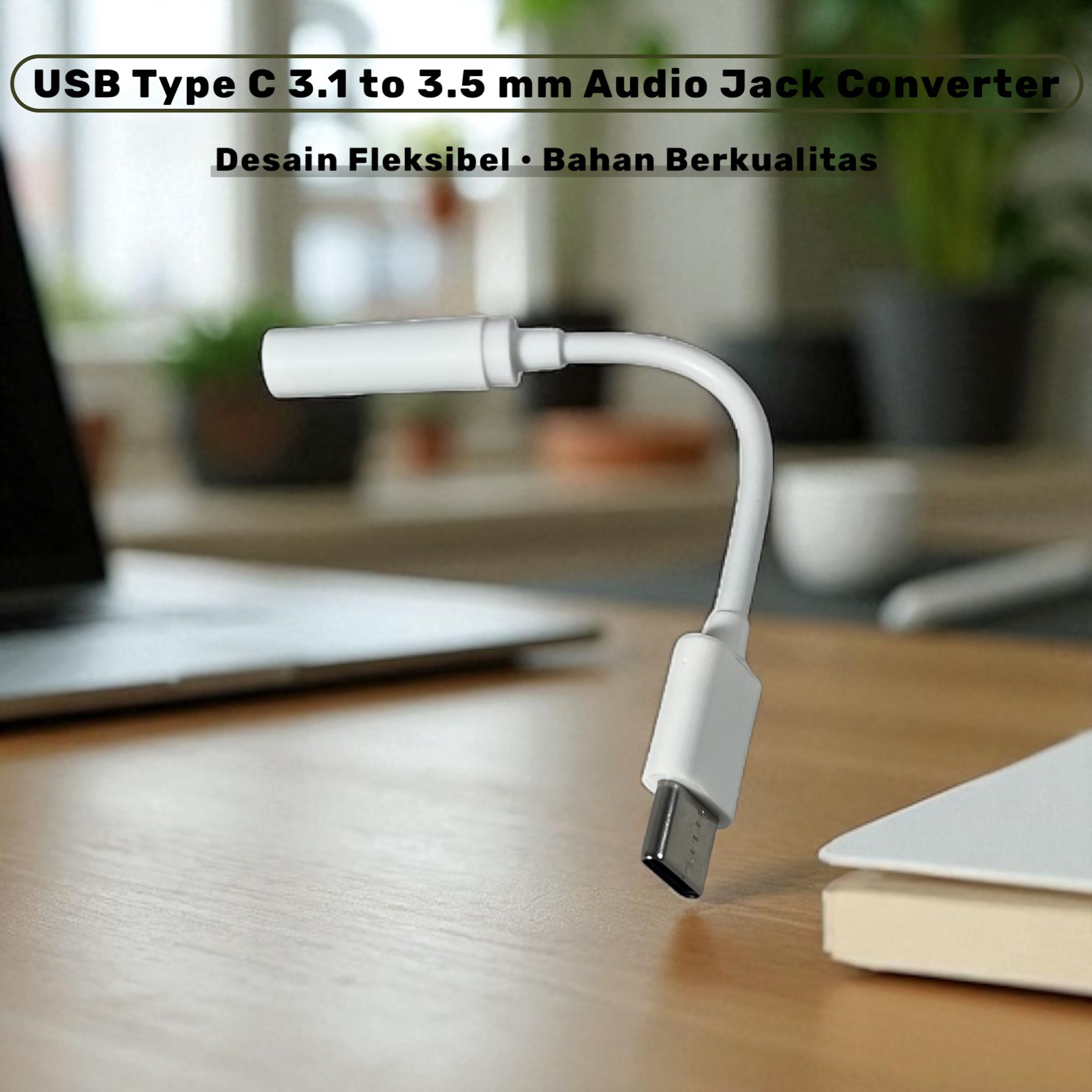 Kabel USB Type C 3.1 to 3.5mm Audio Jack Converter Female 10.5cm - L41