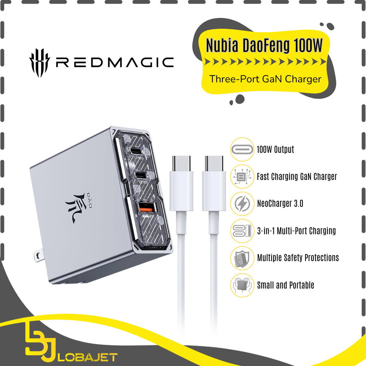 Jual NUBIA REDMAGIC DAO 100W GaN Charger Bundle Kit with USB-C