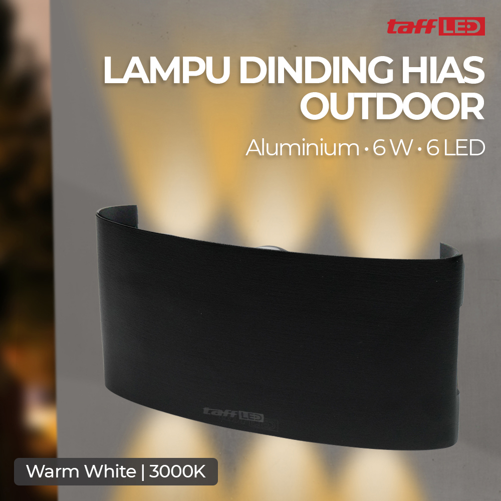 TaffLED Lampu Dinding Hias Outdoor Modern Aluminium 6W 6LED Warm White - D336-3