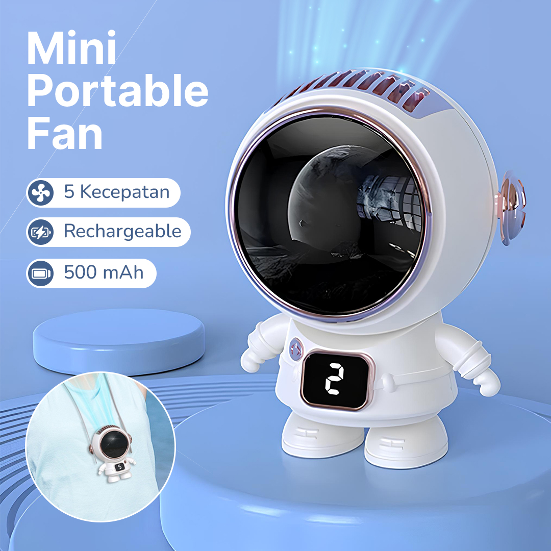 REUP Kipas Angin Mini Portable Astronaut Fan Turbine Blade 500mAh - T12