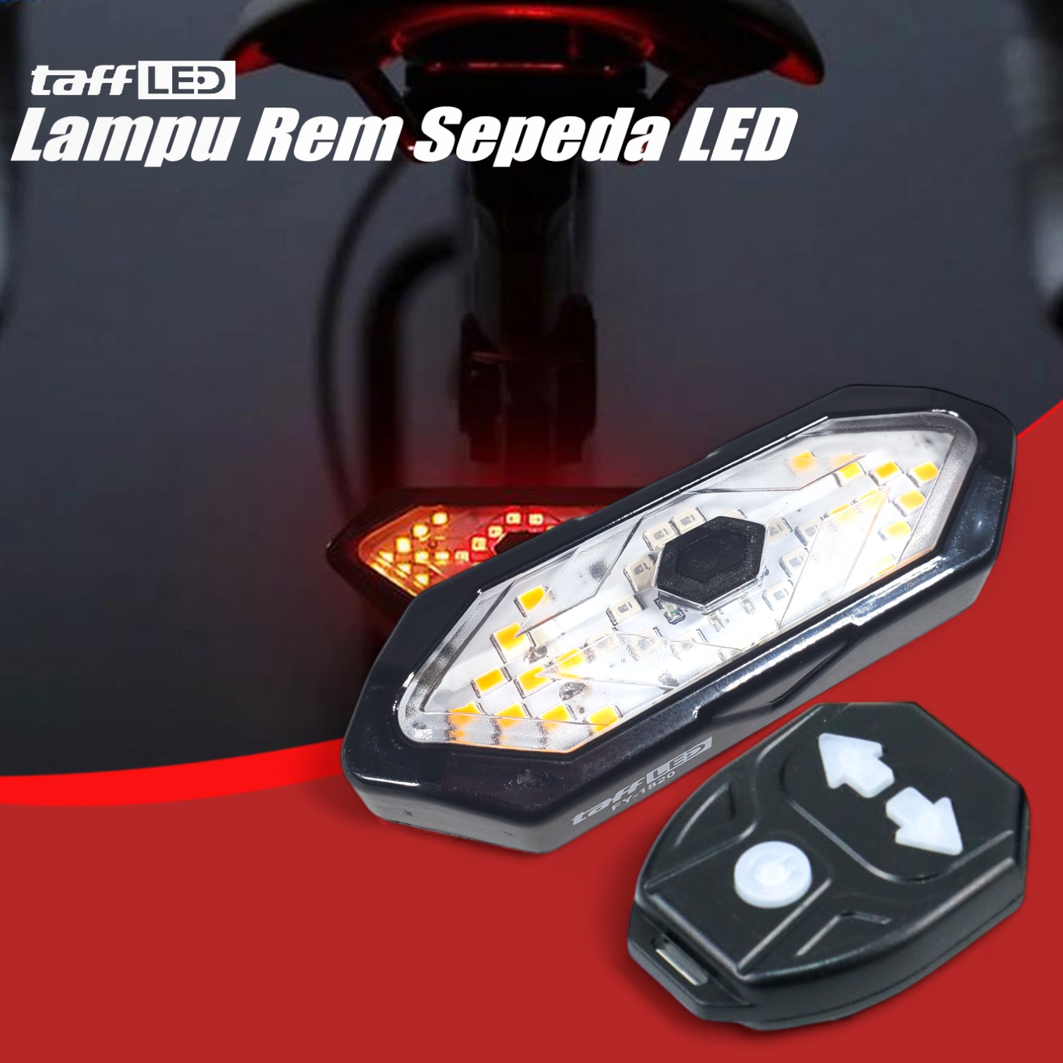 WASAFIRE Lampu Rem Sepeda LED 900mAh Rechargeable with Remote Control - FY-1820
