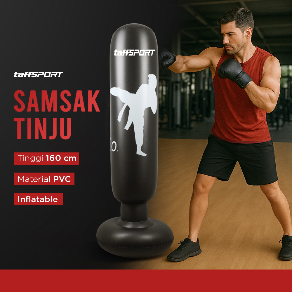 TaffSPORT Samsak Tinju Berdiri Inflatable Punching Bag 1.6M - VK160