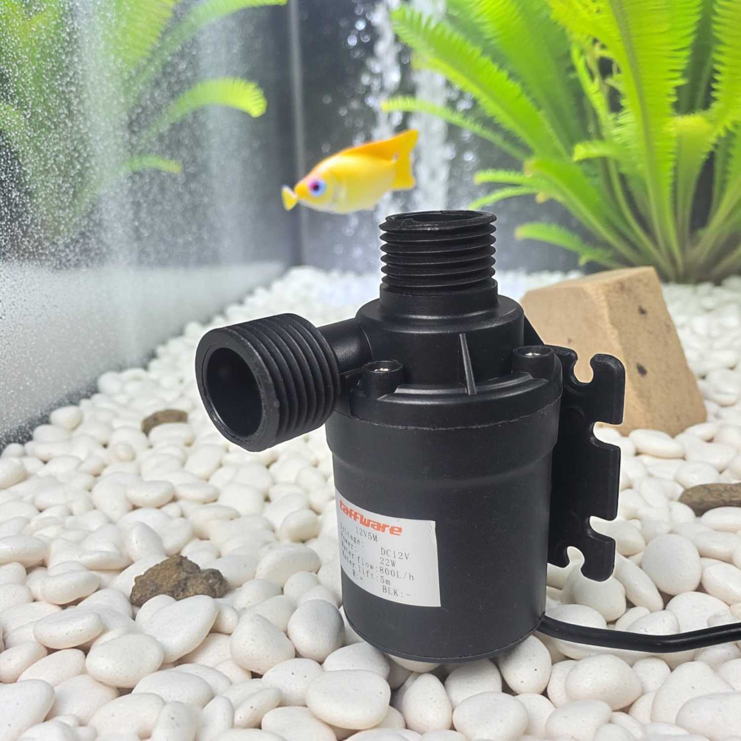 Taffware Pompa Air Aquarium Ikan Submersible Pump 12V 22W - 12V5M - Gambar 4