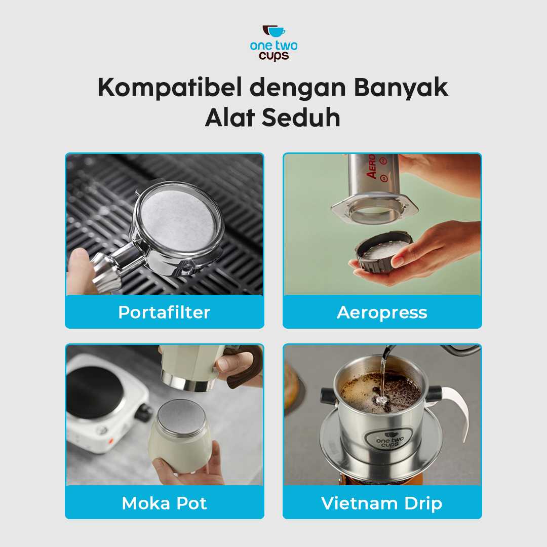 One Two Cups Kertas Saringan Kopi Coffee Filter Paper Moka Pot 100 PCS - OJ1 - Gambar 5