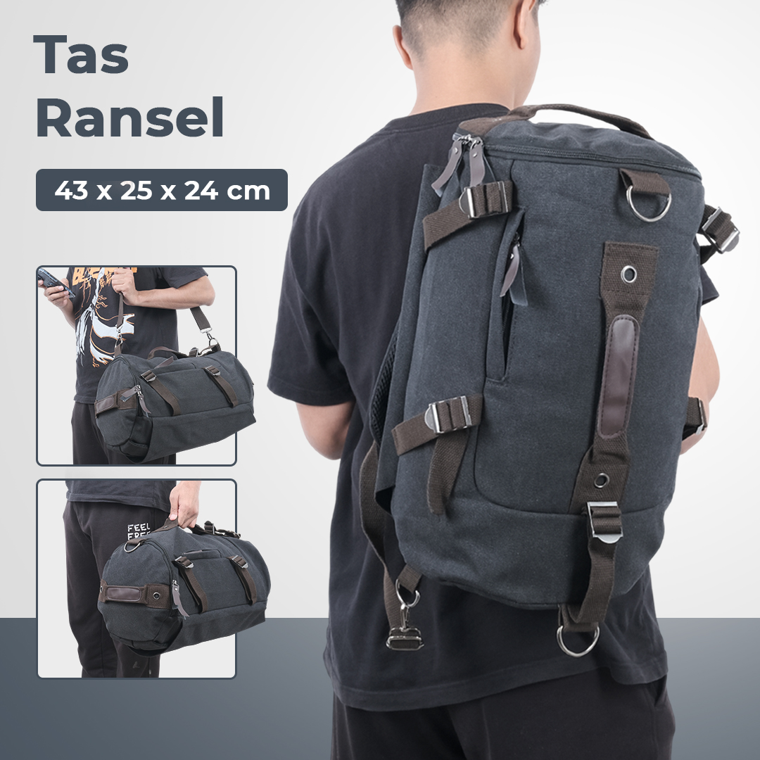 Free Knight Tas Ransel Selempang Barrel Travel Mountaineering Canvas - M0005
