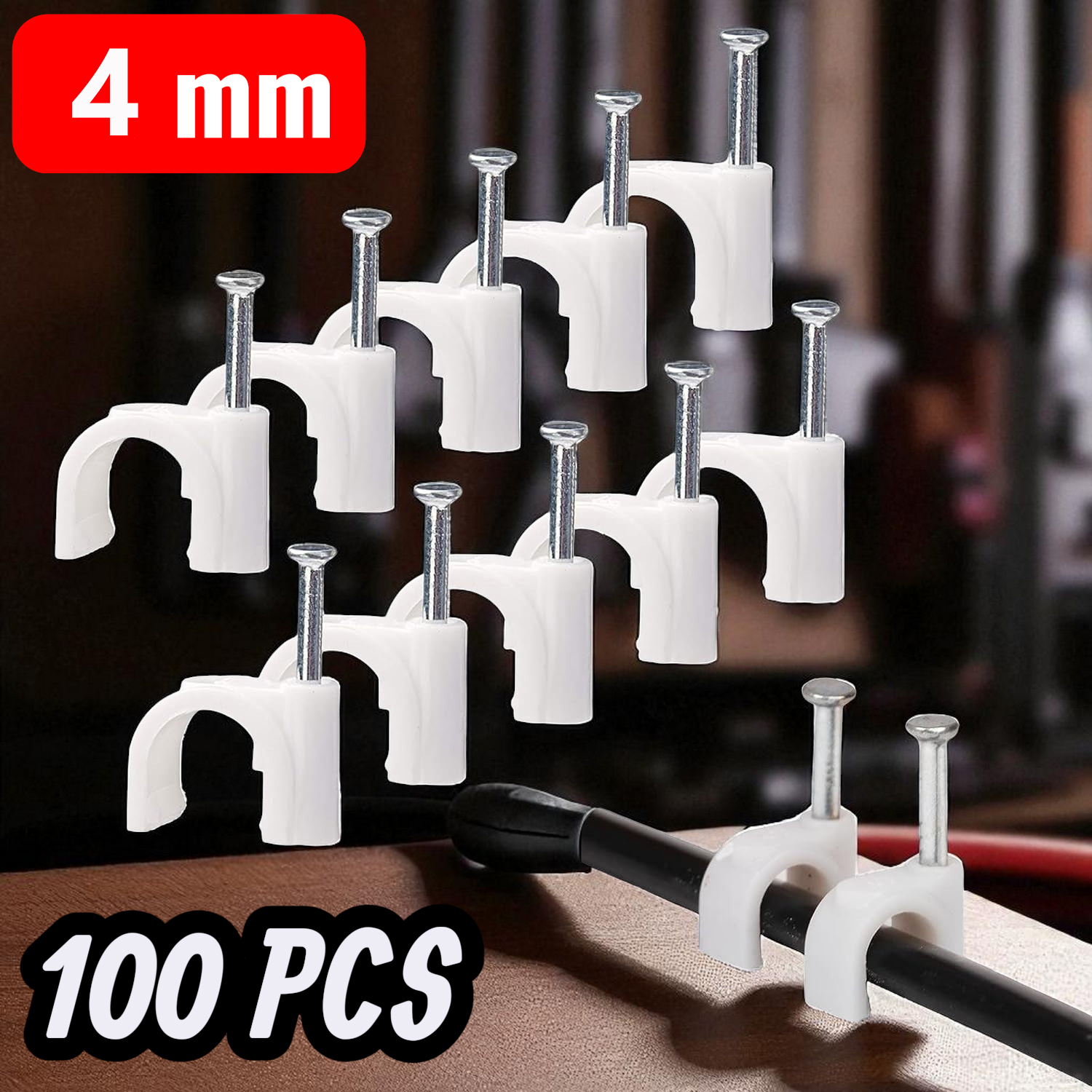 Taffware Klip Kabel Cable Clip Round Wire Management with Box - YQ802