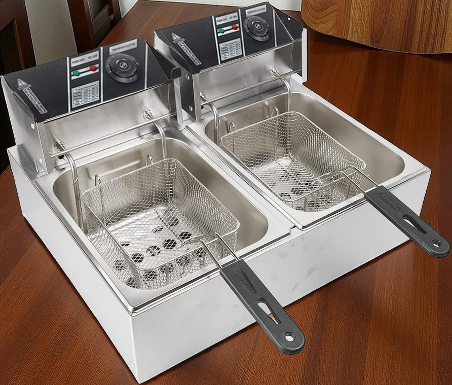 WUTANG Penggorengan Elektrik Fryers Dual Tank 5000W 12L - W-12