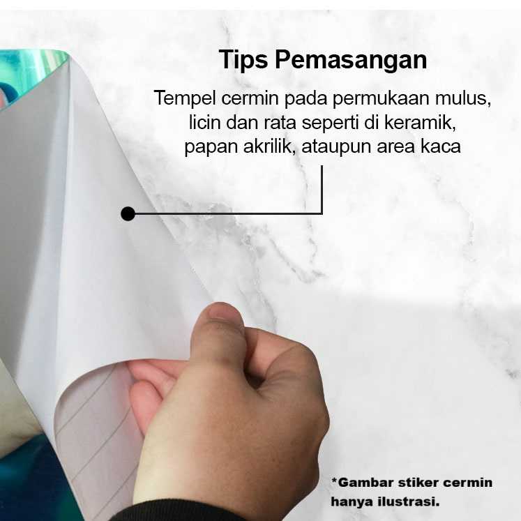 TaffHOME Cermin Akrilik DIY Bathroom Wall Acrylic Mirror Waterproof - L02 - Gambar 6