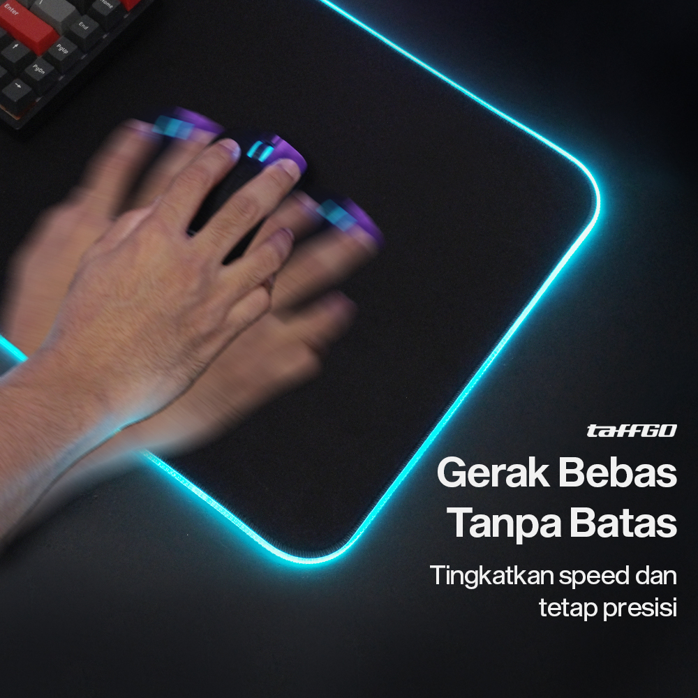 TaffGO Gaming Mouse Pad Glowing RGB LED High Precision