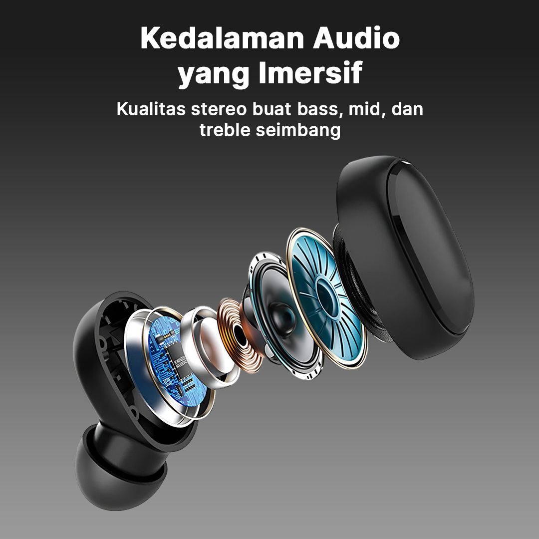 S-Way Earphone Bluetooth 5.3 TWS HiFi Noise Reduction Waterproof - E7S
