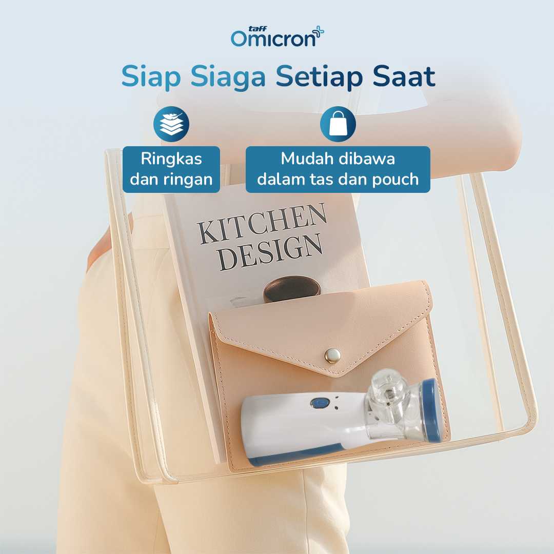 TaffOmicron Alat Terapi Pernapasan Mesh Nebulizer Portable Inhaler - JSL-W302 - Gambar 3