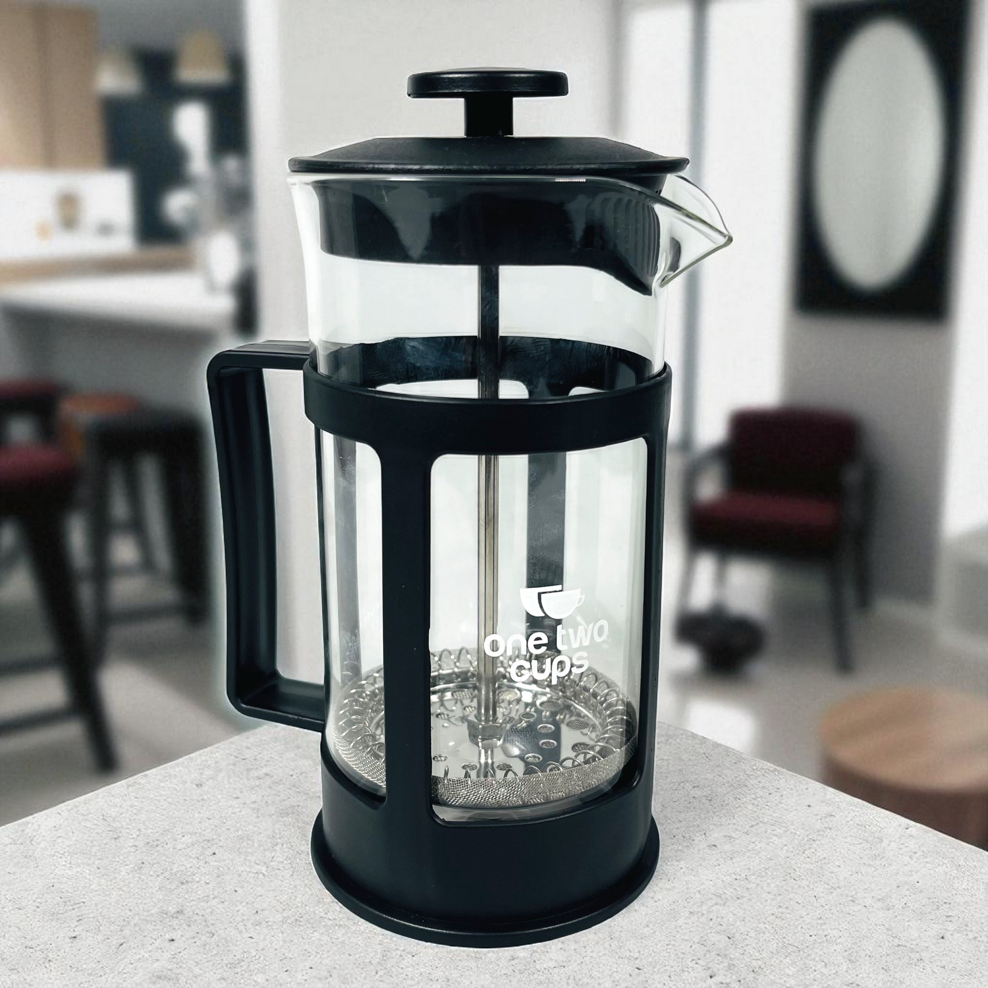 One Two Cups French Press Plunger Coffee Maker Pot - KG73I