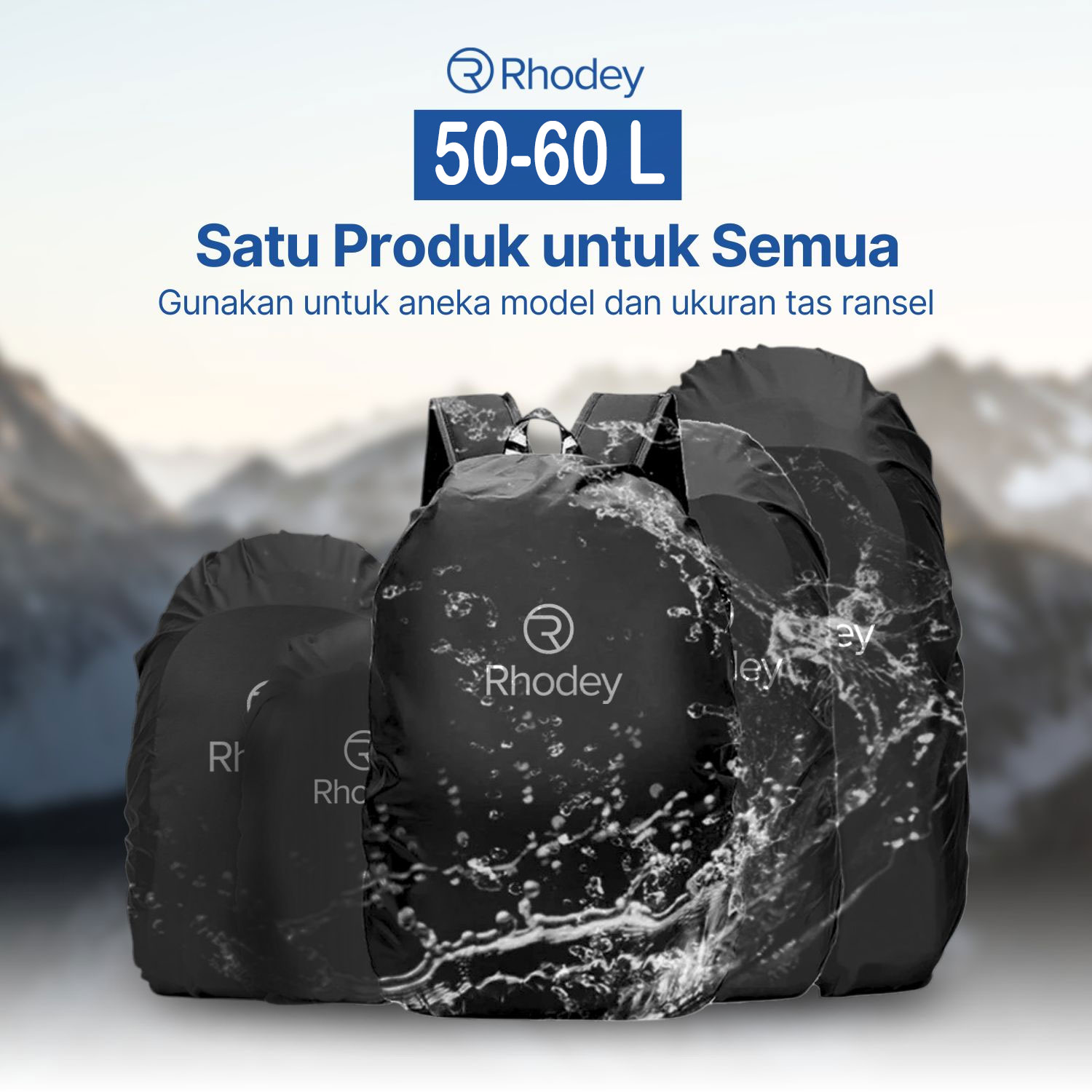 Rhodey Rain Cover Bag Waterproof Universal Jas Hujan Tas Ransel - WB20