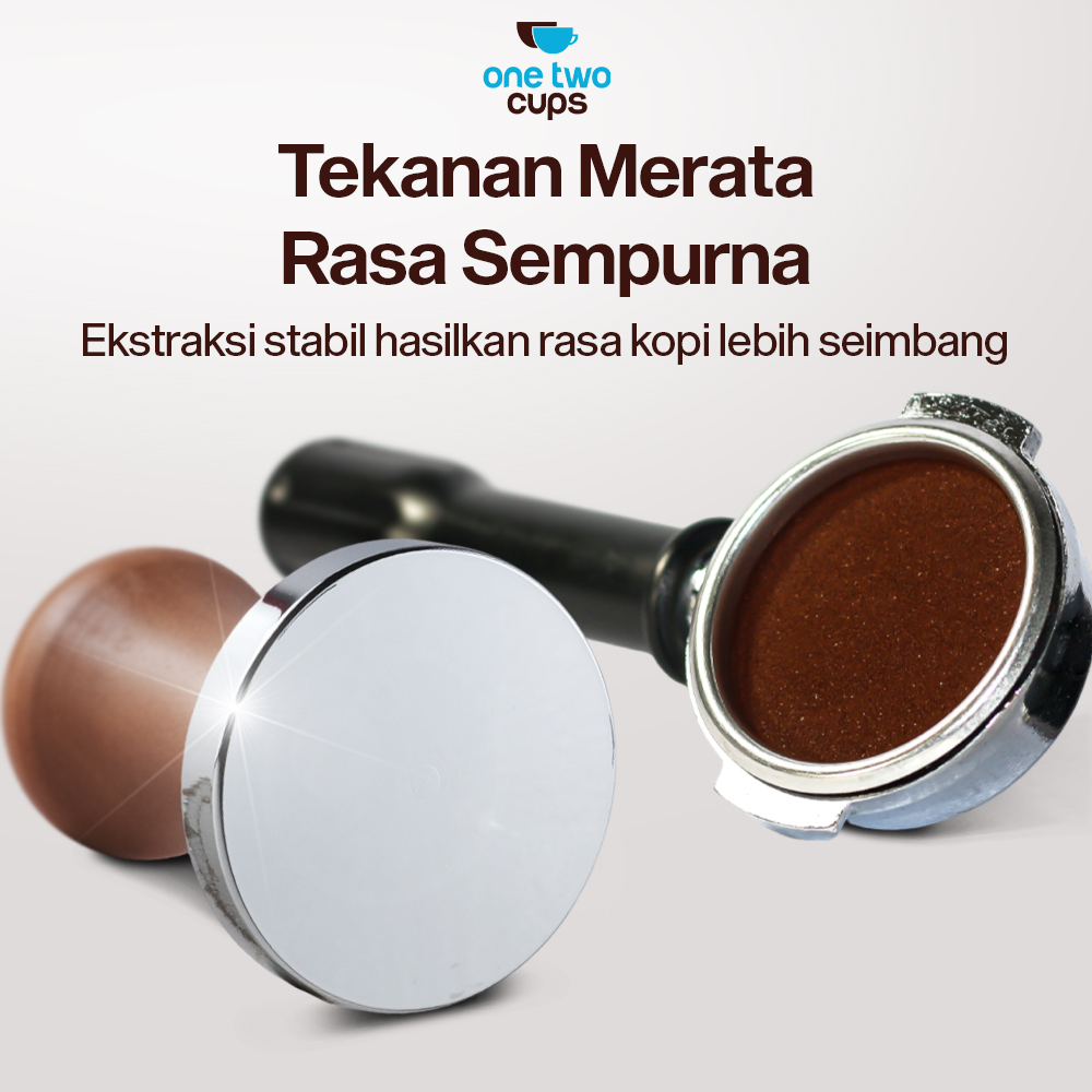 One Two Cups Tamper Kopi Espresso Coffee Press Powder Hammer 58mm - 7IYC