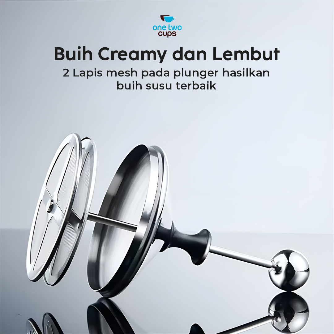 One Two Cups Gelas Kopi Milk Frother Stainless Steel 400ml - WZ0011