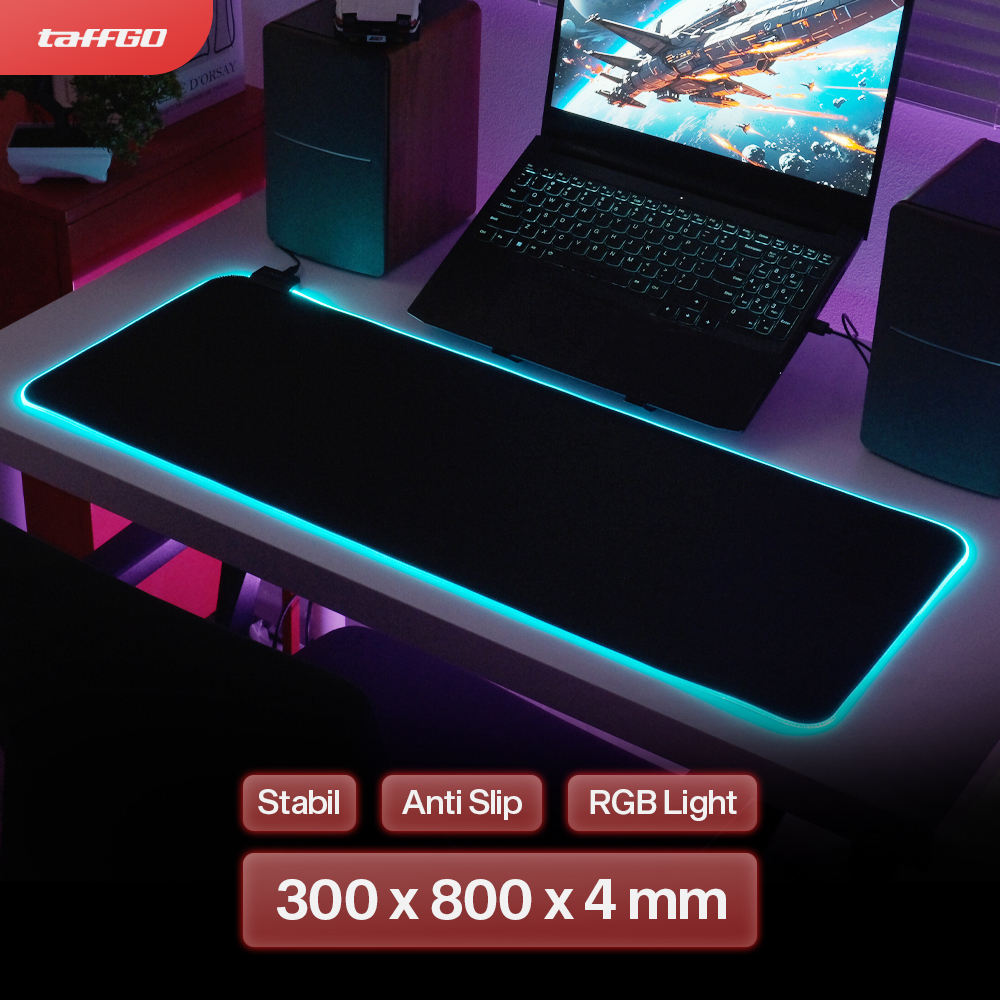 TaffGO Gaming Mouse Pad Glowing RGB LED High Precision
