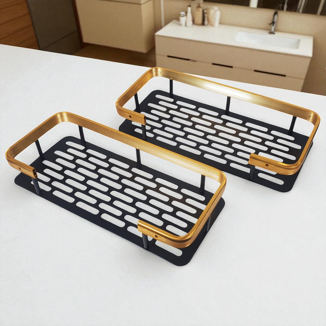 PEISI Rak Gantung Kamar Mandi Bathroom Organizer Rack Aluminium - SH242