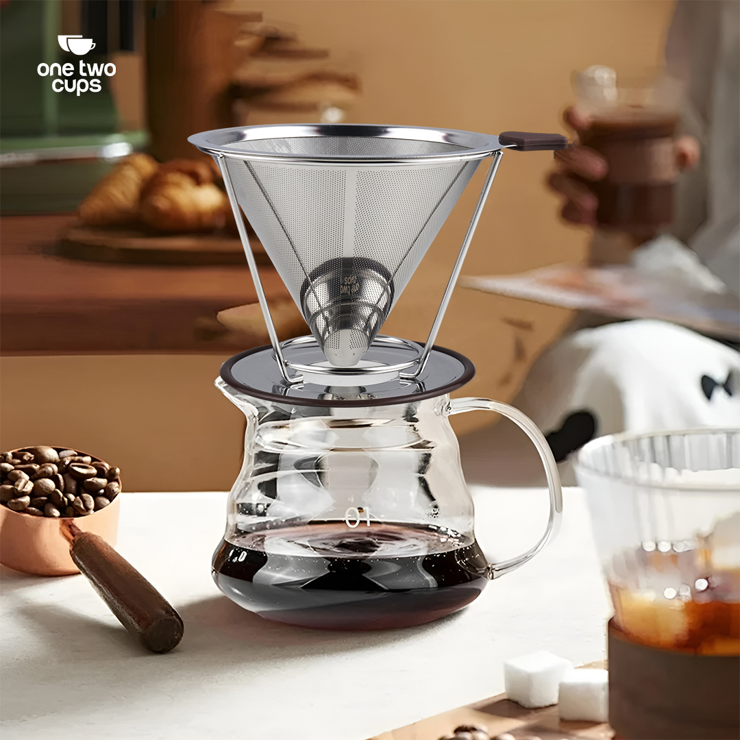 One Two Cups Saringan Kopi Stainless Steel Filter V60 Large - F-412