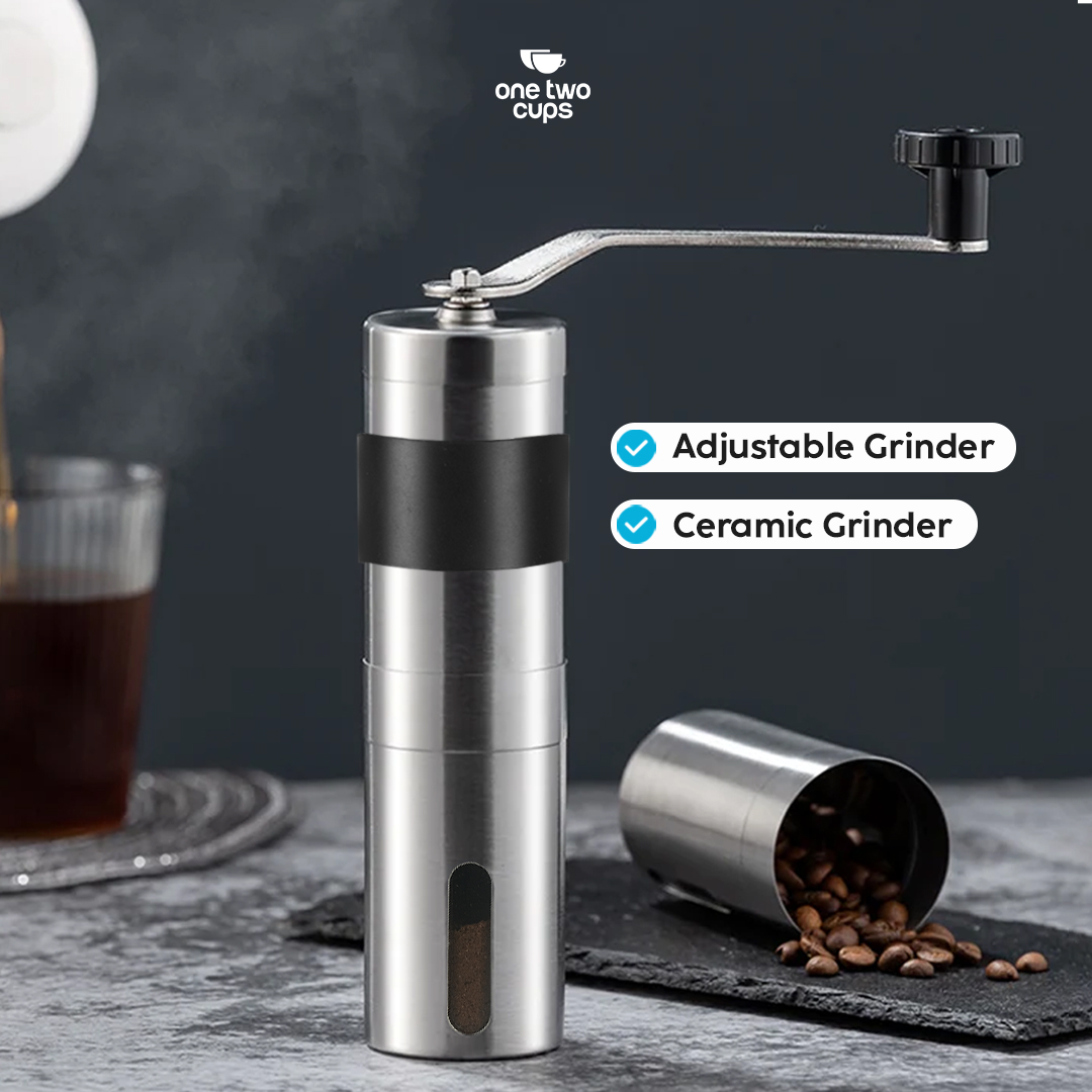 One Two Cups Alat Penggiling Kopi Manual Coffee Grinder Adjustable - OTC48