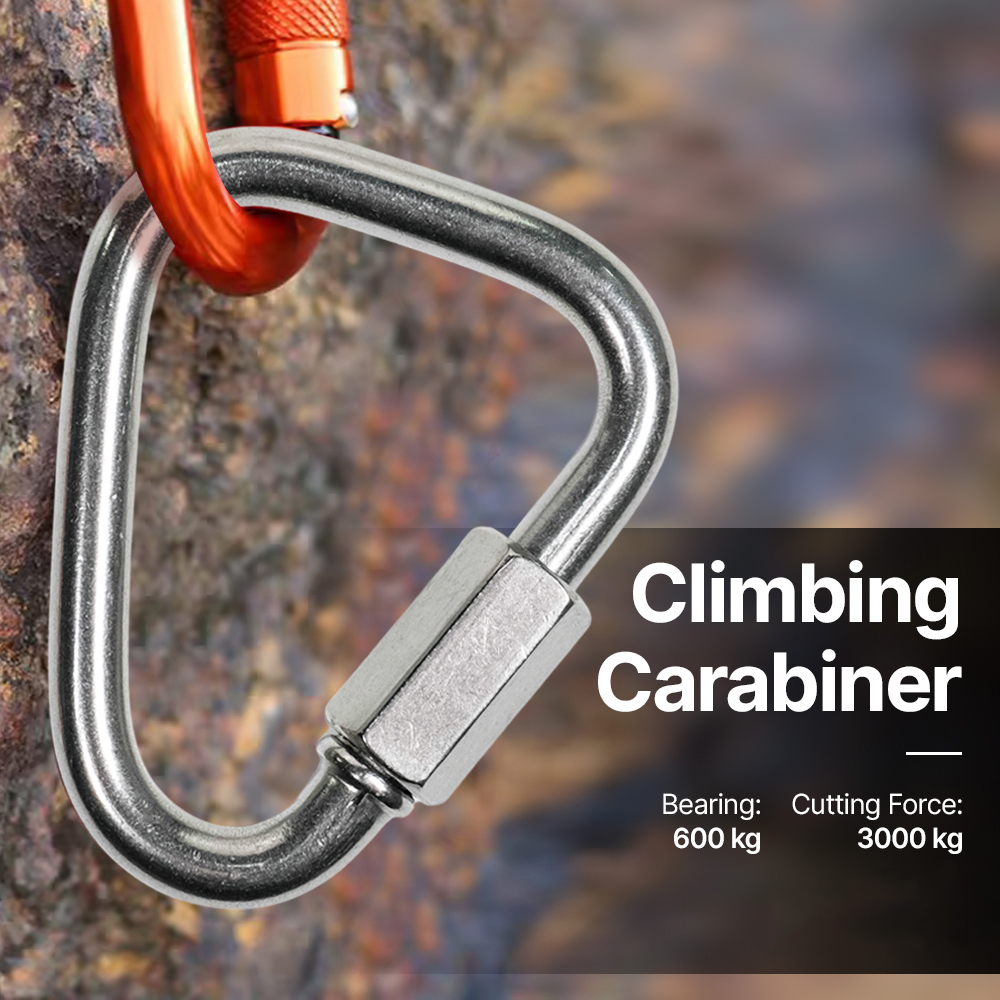 TaffSPORT Climbing Carabiner Stainless Steel Safety Lock - CE40