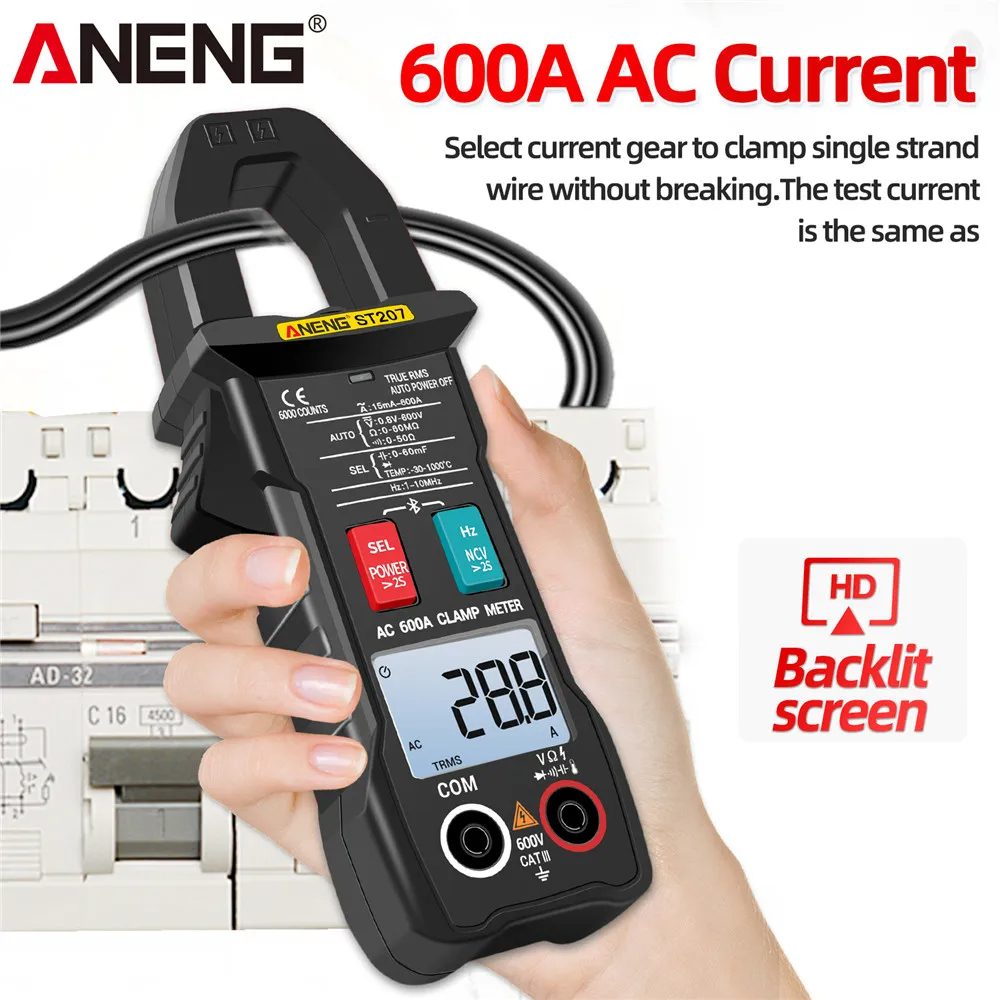 ANENG Digital Bluetooth Multimeter Voltage Tester Clamp - ST207