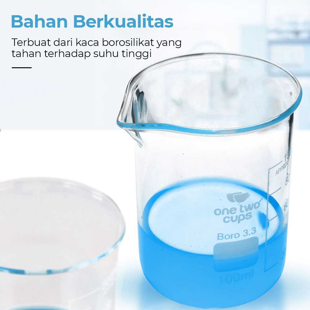 One Two Cups Gelas Ukur Lab Kimia Multifungsi Borosilicate Glass - GG-17 - Gambar 5