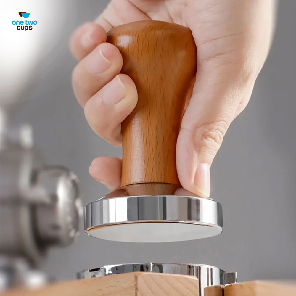 One Two Cups Tamper Kopi Espresso Coffee Press Powder Hammer 58mm - 7IYC