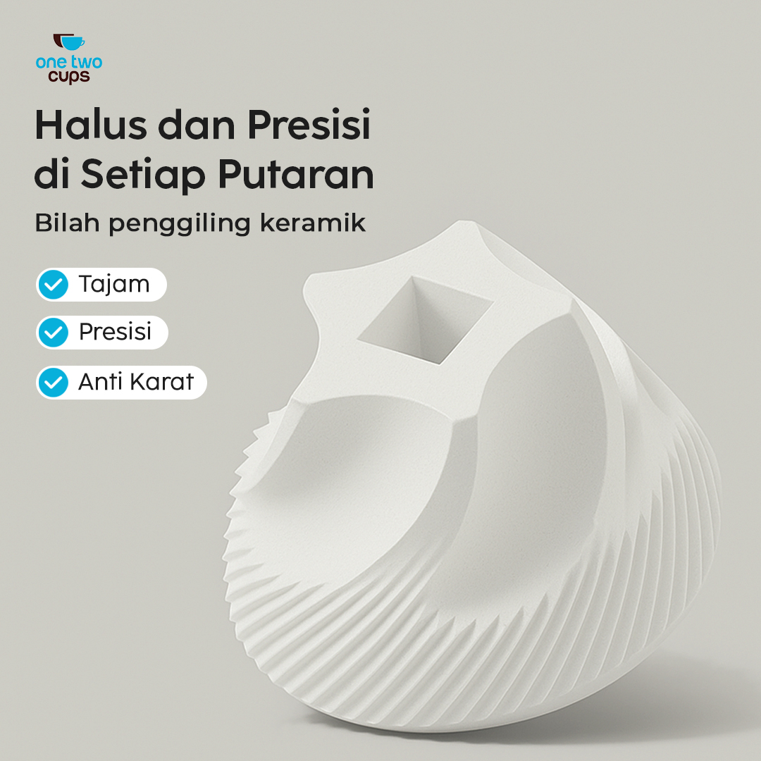 One Two Cups Alat Penggiling Kopi Manual Coffee Grinder Adjustable - OTC48