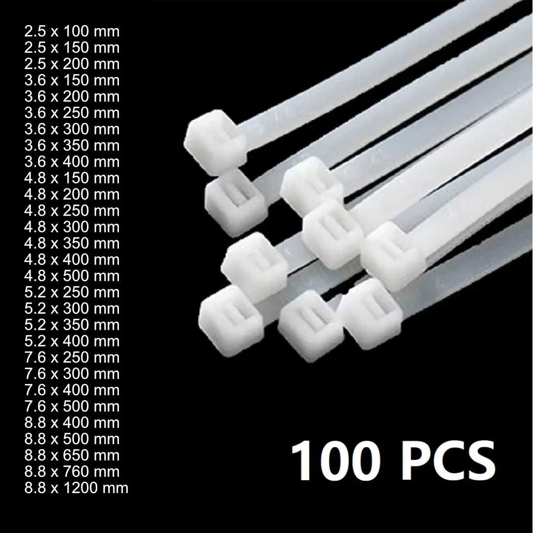 Taffware Kabel Ties Cable Nylon Multifunction 100 PCS - YQ835