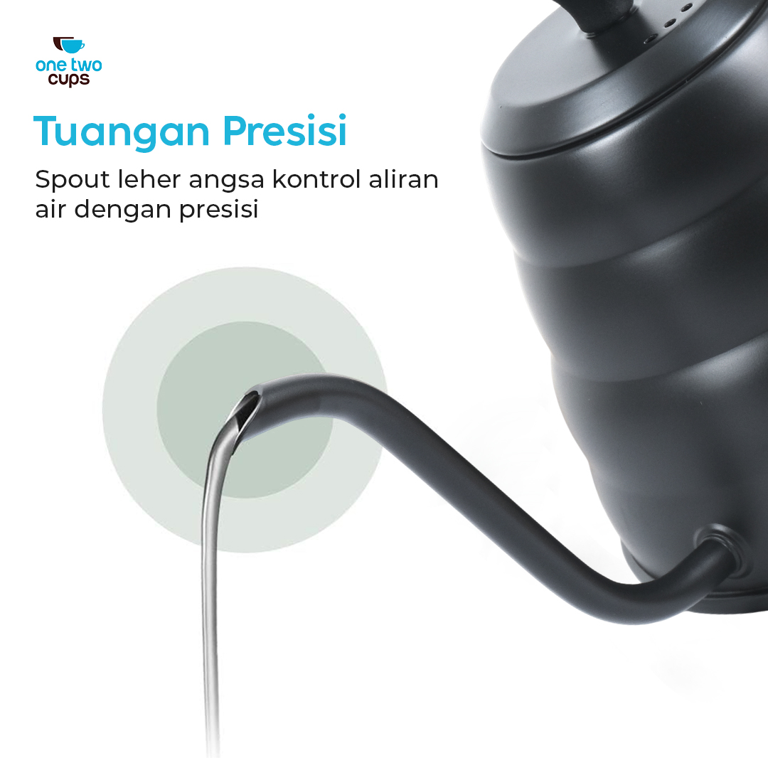 One Two Cups Teko Kopi Leher Angsa Pour Over Drip Kettle Thermometer - KE4012