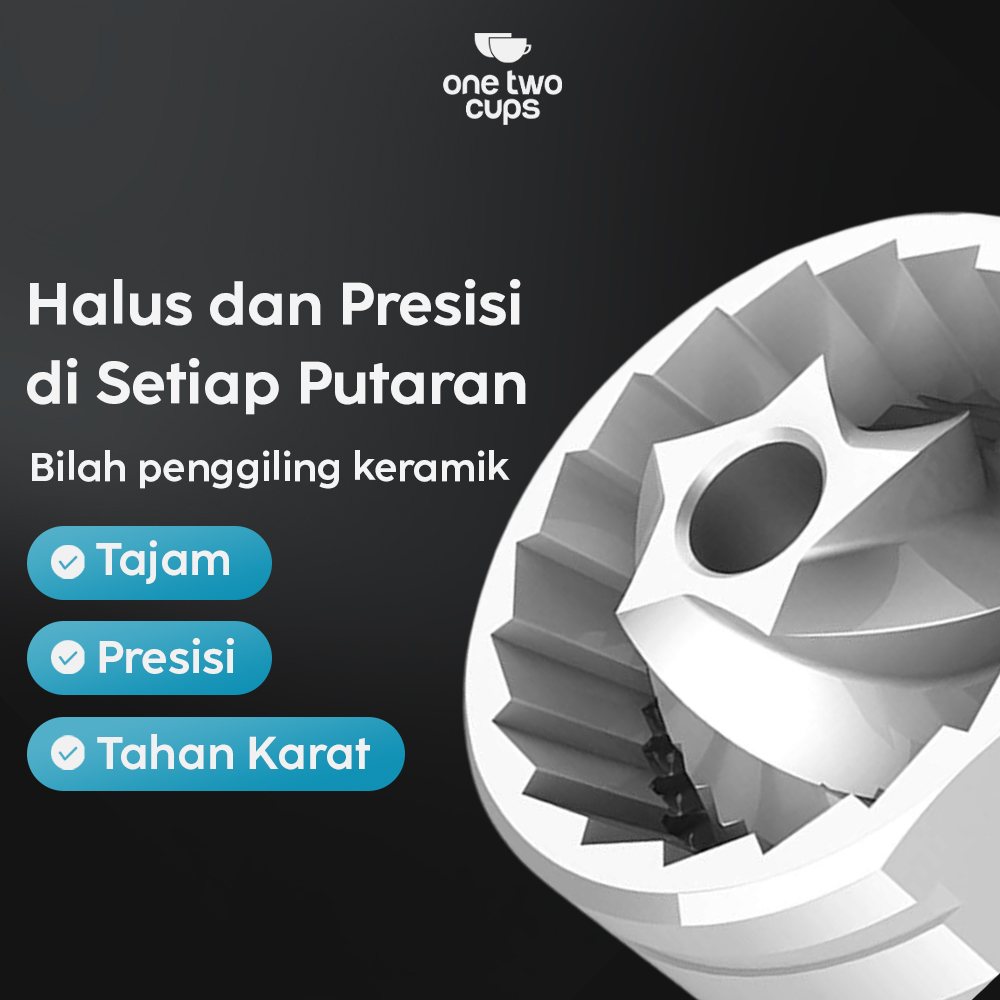 One Two Cups Penggiling Kopi Elektrik Coffee Grinder Adjustable 155ml - ZT-003