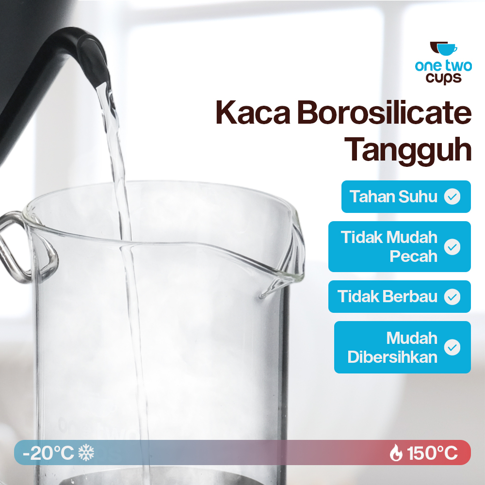 One Two Cups Teko Kopi French Press Coffee Maker Pot 350ml - KG72I