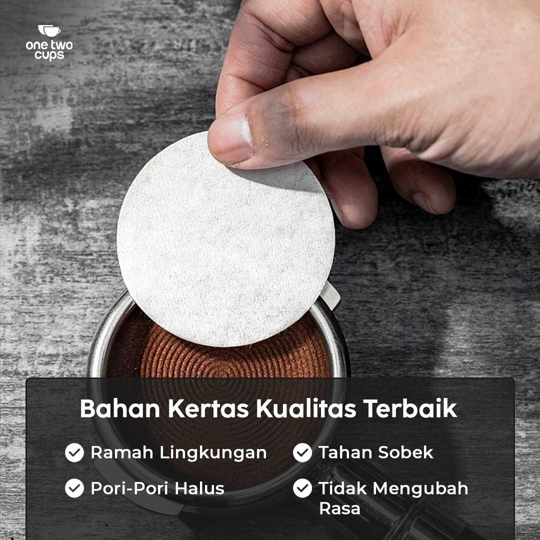 One Two Cups Kertas Saringan Kopi Coffee Filter Paper Moka Pot 100 PCS - OJ1 - Gambar 2