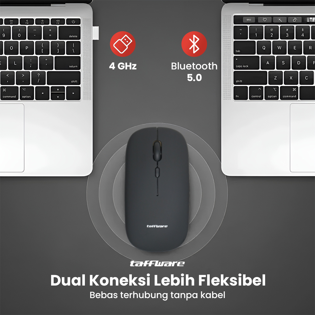 Taffware Mouse Wireless Bluetooth Optical 2.4GHz Silent Click 1600DPI - M8120G