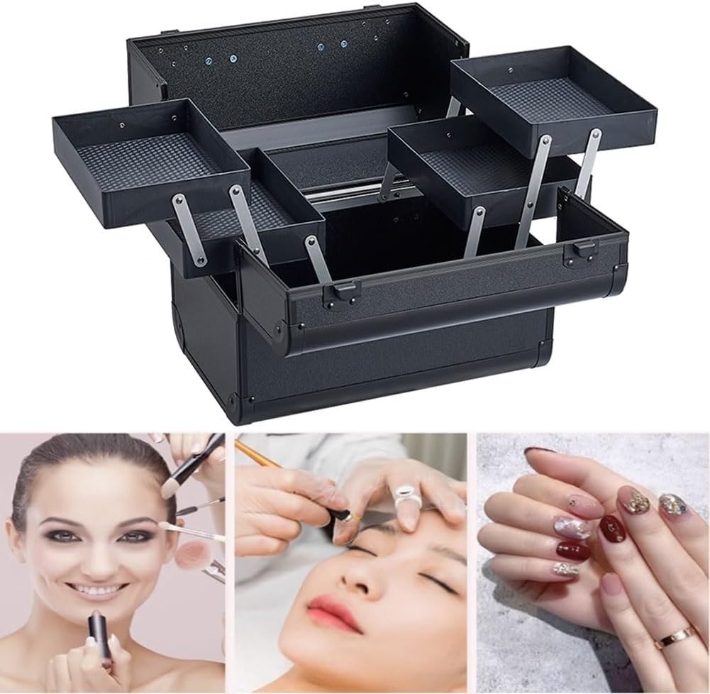 VOJUD Tas Koper Kosmetik Make Up Beauty Salon Storage Box 32cm - 740