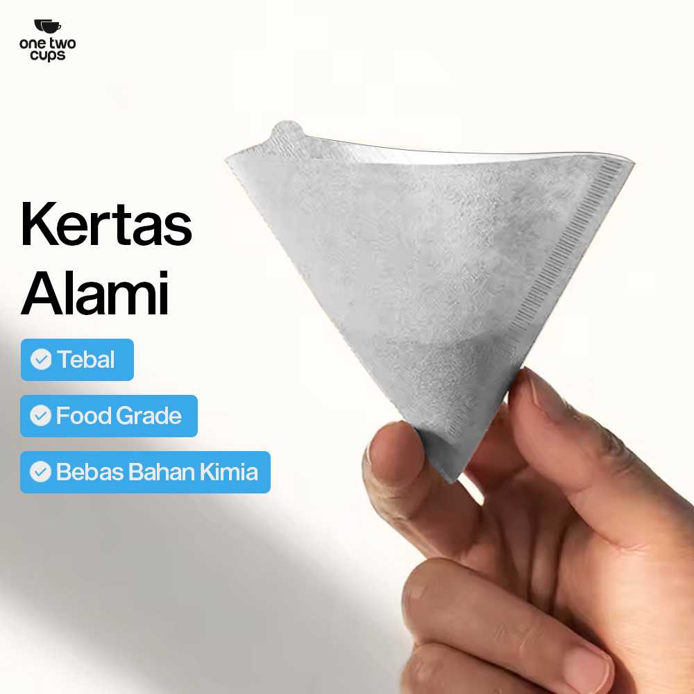 One Two Cups Kertas Saringan Kopi Filter Paper V60 2-4 Cups 100 PCS - V04 - Gambar 5