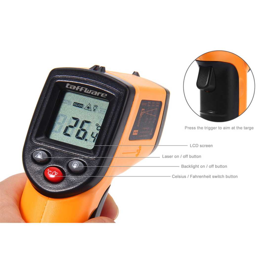Taffware Thermogun Thermometer Industrial Laser Infrared NonContact - CX6000 - Gambar 3