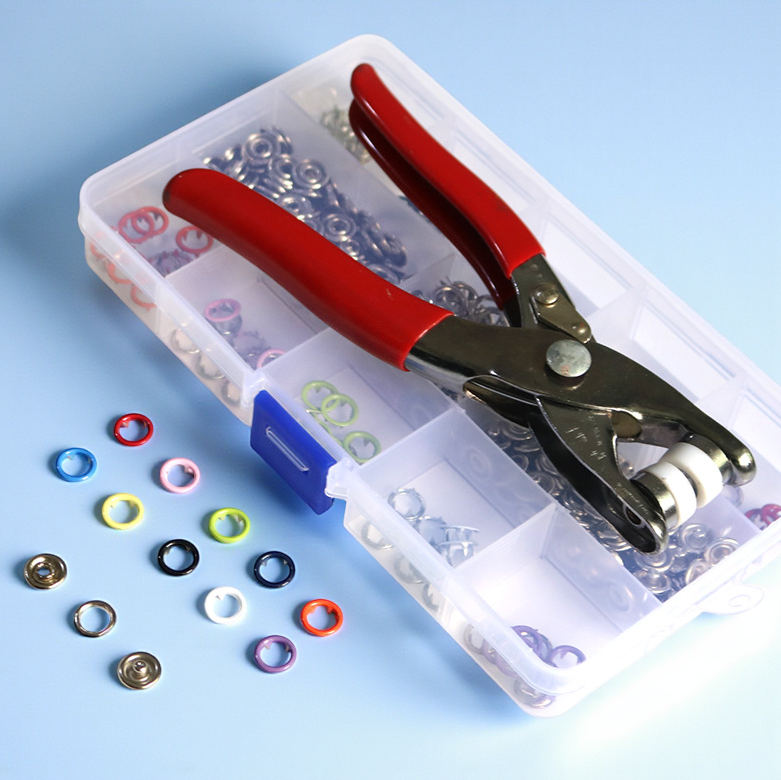 Qincaile Set Tang Kancing Jepret Snap Button Plier Fastener 200 PCS - QI-10