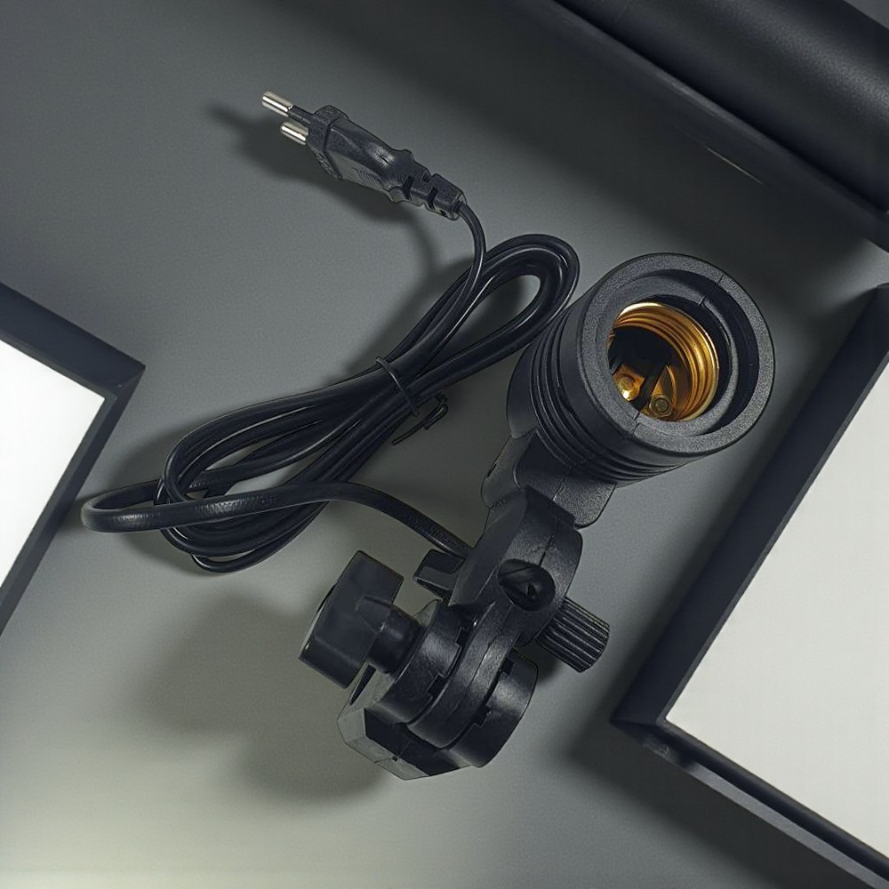 TaffSTUDIO Lamp Holder Lampu Foto Soket E27 dengan Dudukan Payung - HQ-DZ001