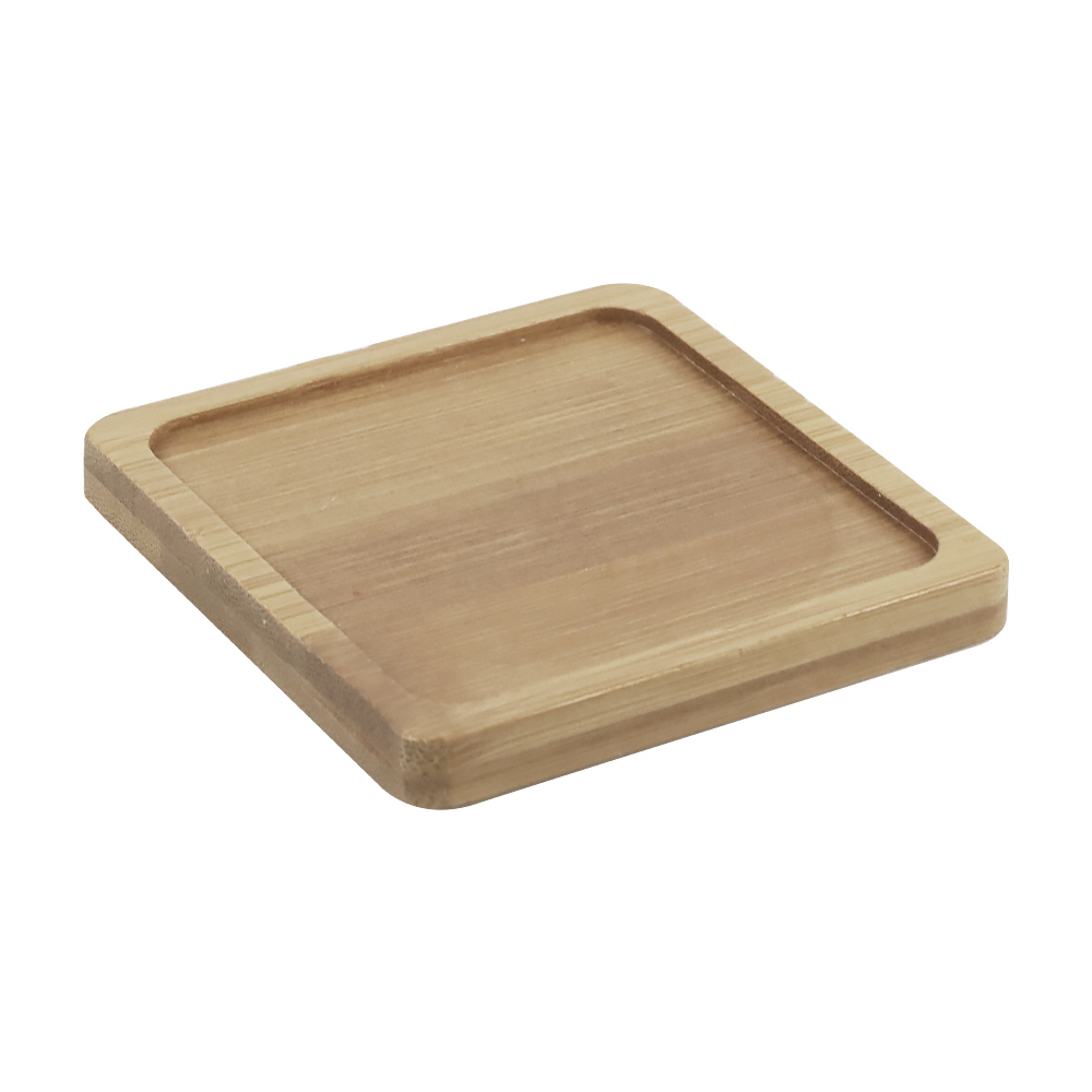WITUSE Alas Tatakan Pot Tanaman Gelas Minimalis Bamboo Tray Persegi - EQF301