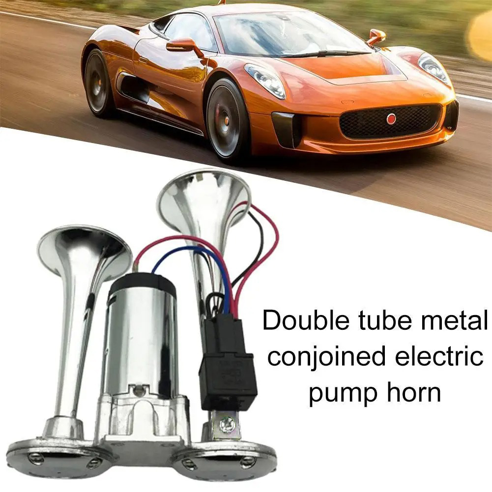 HX Klakson Terompet Truk Mobil Double Tube Horn Zinc Alloy 300dB 24V - H2