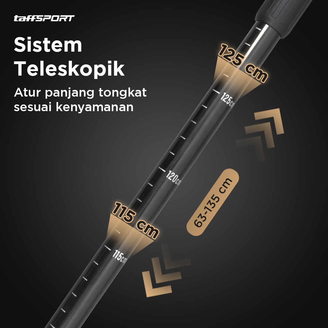 TaffSPORT Tongkat Hiking Trekking Pole Telescopic Suspension Aluminum - X-11