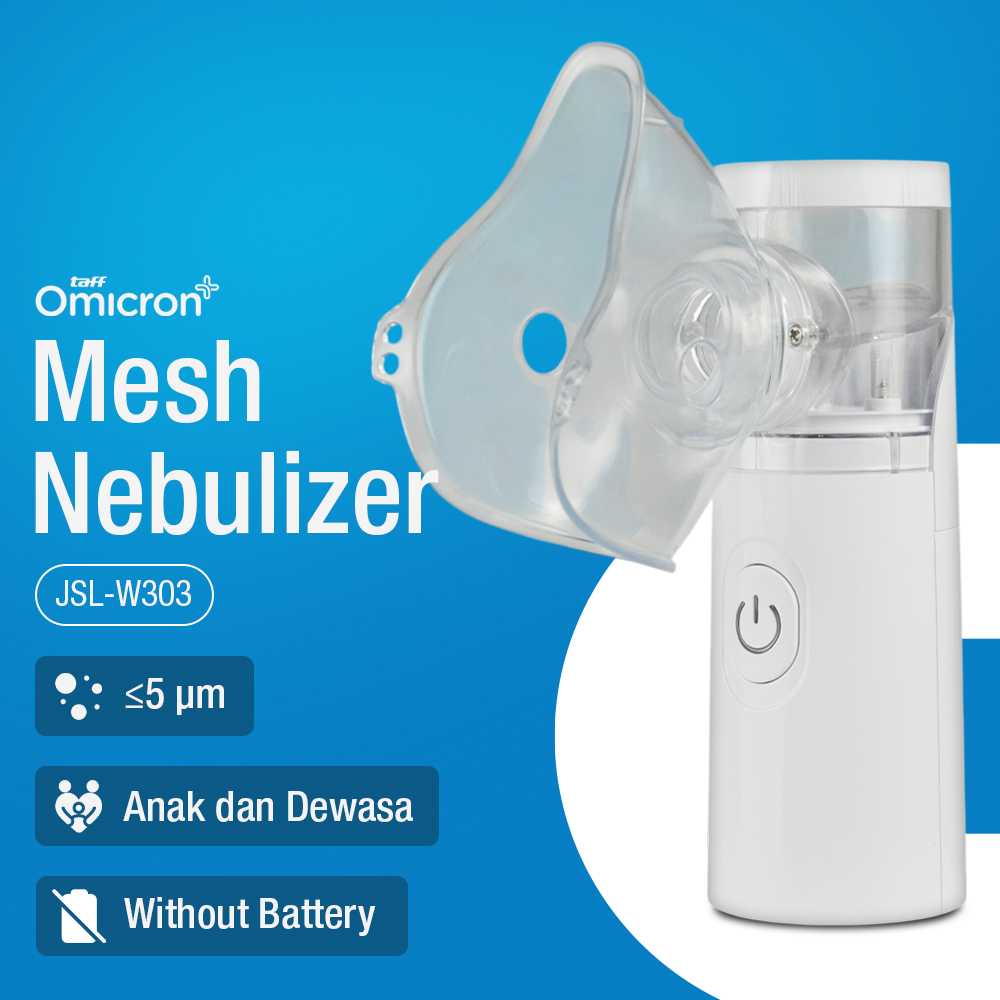 TaffOmicron Alat Terapi Pernapasan Mesh Nebulizer Portable Inhaler - JSL-W303