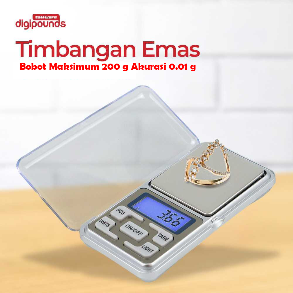 Taffware Digipounds Timbangan Emas Mini Digital Multifungsi 200g 0.01g - MH-200