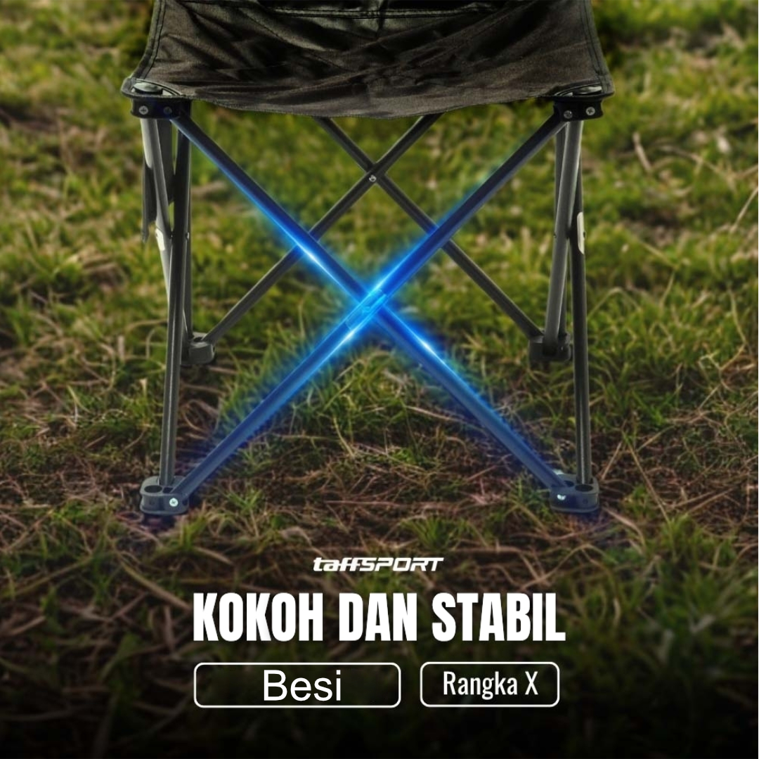 TaffSPORT Kursi Lipat Portable Outdoor Folding Chair L 38x38x65cm - DFC001