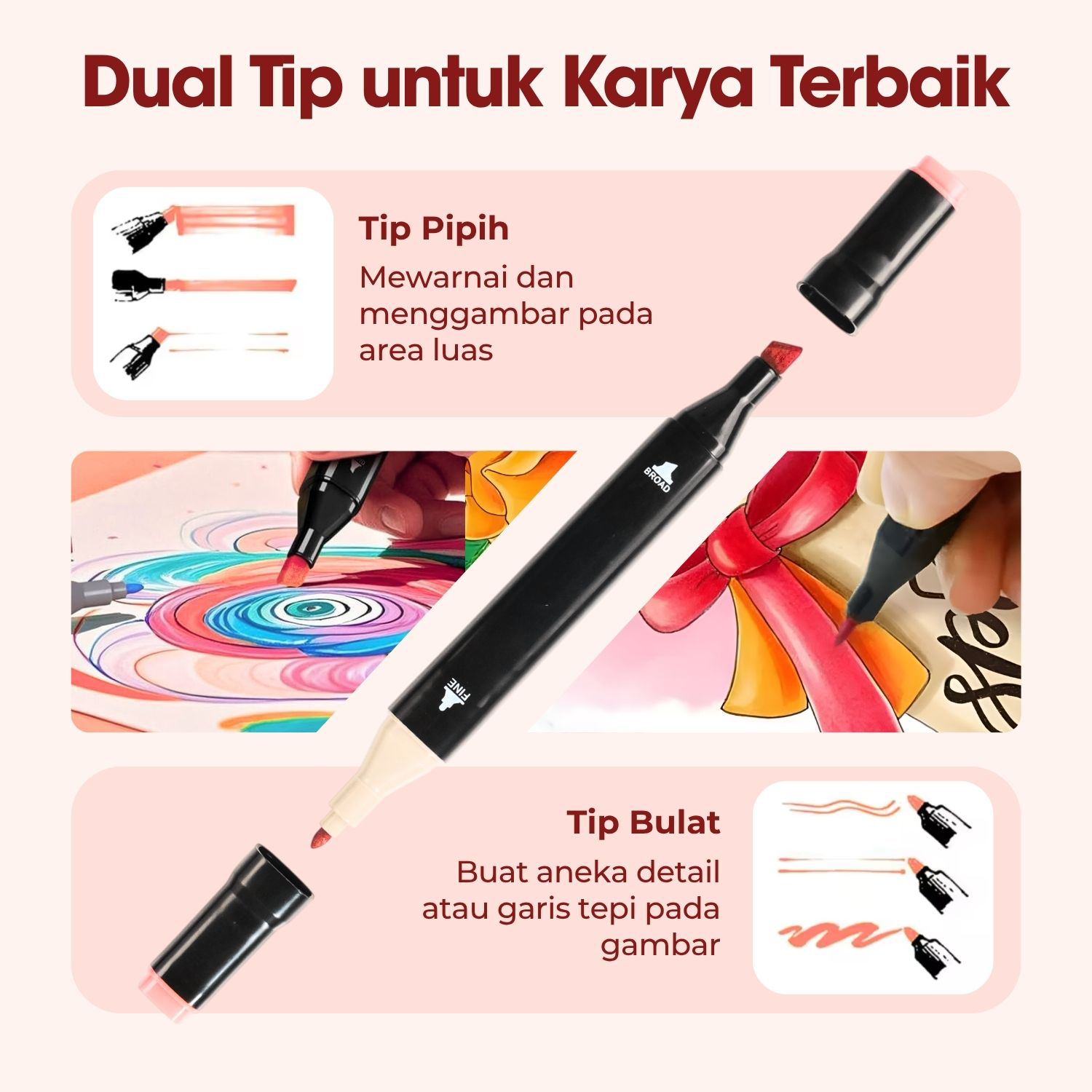 Toddi Spidol Dual Side Fine Art Brush Art Marker Set 120 Warna - CY-006